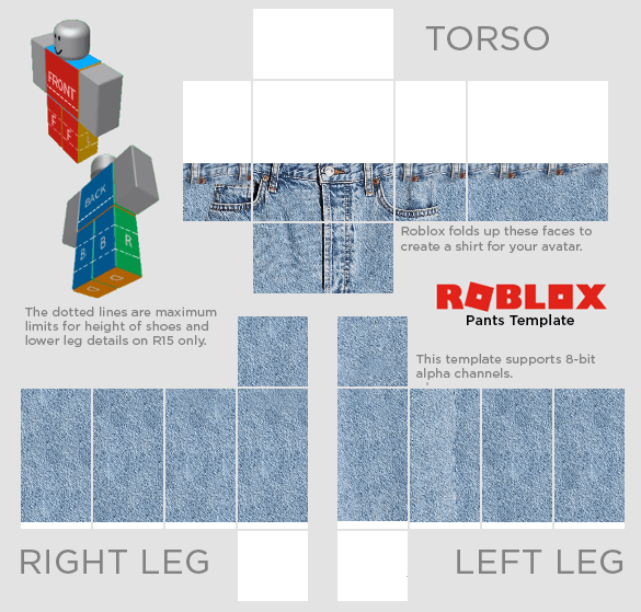 Roblox jean Templates to preview and edit.