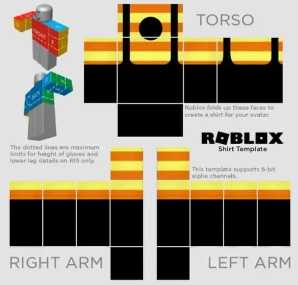 Roblox jumpsuit Templates to preview and edit.