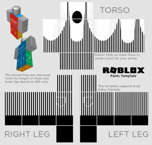 Roblox jumpsuit Templates to preview and edit.