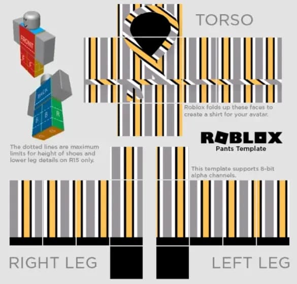 Roblox jumpsuit Templates to preview and edit.