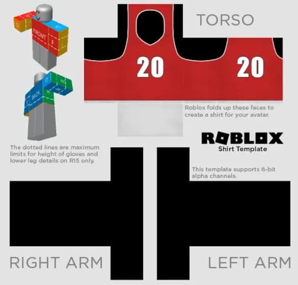 Roblox jersey Templates to preview and edit.