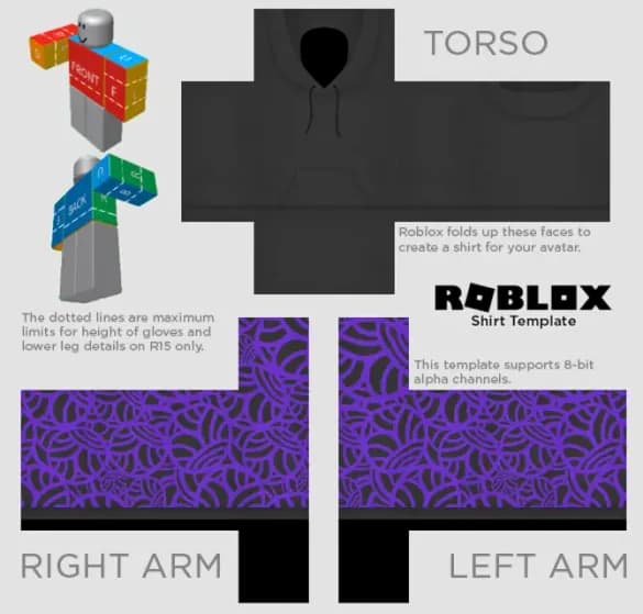 Roblox purple best sale hoodie template