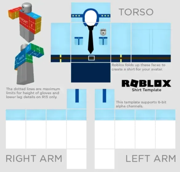 Roblox Policeman Uniform #2 Template by Pixlr to preview and edit.