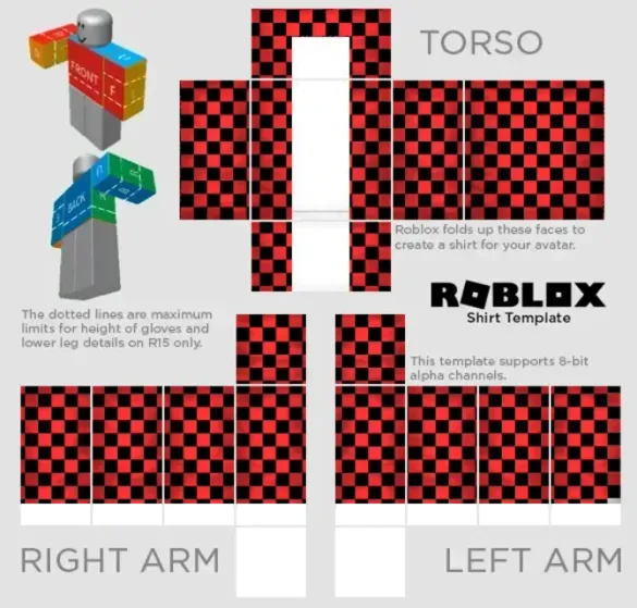 Roblox Red Plaid Guys Outfit Template by Pixlr to preview and edit.