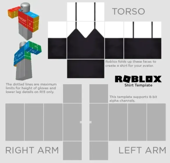 Roblox Black Slip Dress Template by Pixlr to preview and edit.