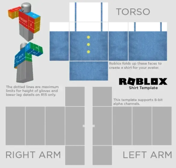 Roblox Blue Denim Dress Template by Pixlr to preview and edit.