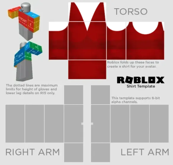 Roblox Fabulous Red Gown Template by Pixlr to preview and edit.