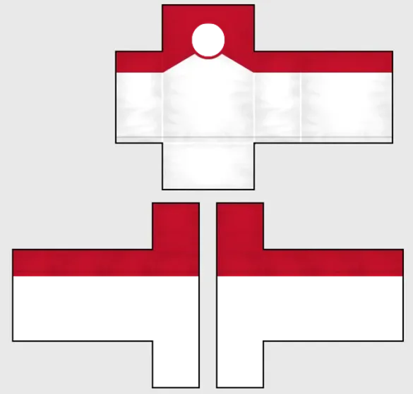 Roblox Red And White T-Shirt Template by Pixlr to preview and edit.