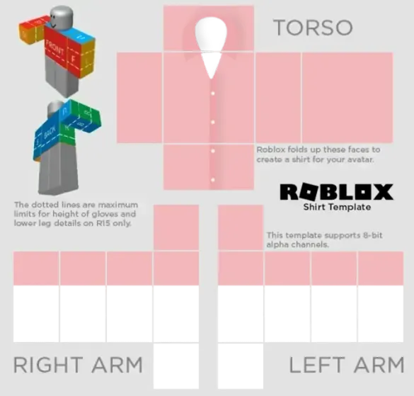 Roblox 80s Fashion Pink Shirt Template by Pixlr to preview and edit.