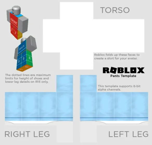 Roblox Blue Pajamas Pants Template by Pixlr to preview and edit.