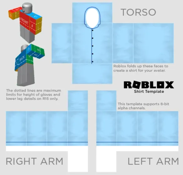 Roblox Blue Pajamas Shirt Template by Pixlr to preview and edit.