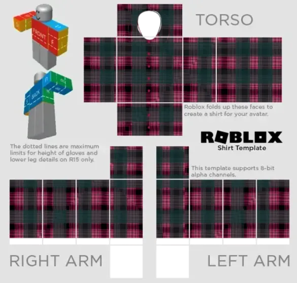 Roblox Plaid Purple Shirt With Dark Green Skirt 80s Fashion Template by ...